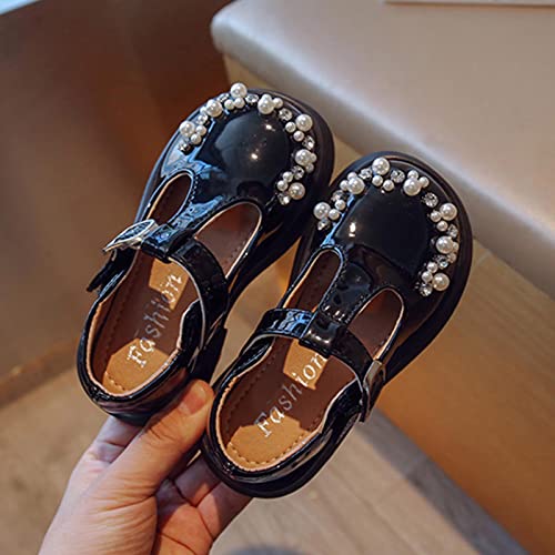 Fashion four seasons children's shoes girls flat thick bottom non-slip round head pearl color girls lace-up boots3