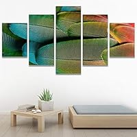 SIGNWIN 5 Panel Canvas Wall Art Modern Art Abstract Contemporary Edgy Mixed Media Multicolor Patterns for Home Decorations Ready to Hang - 60
