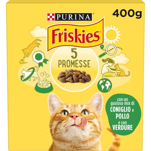 Friskies Adult pienso para el Gato, con Conejo, Pollo y Verduras aggiunte, 400 g – Paquete de 20 Unidades
