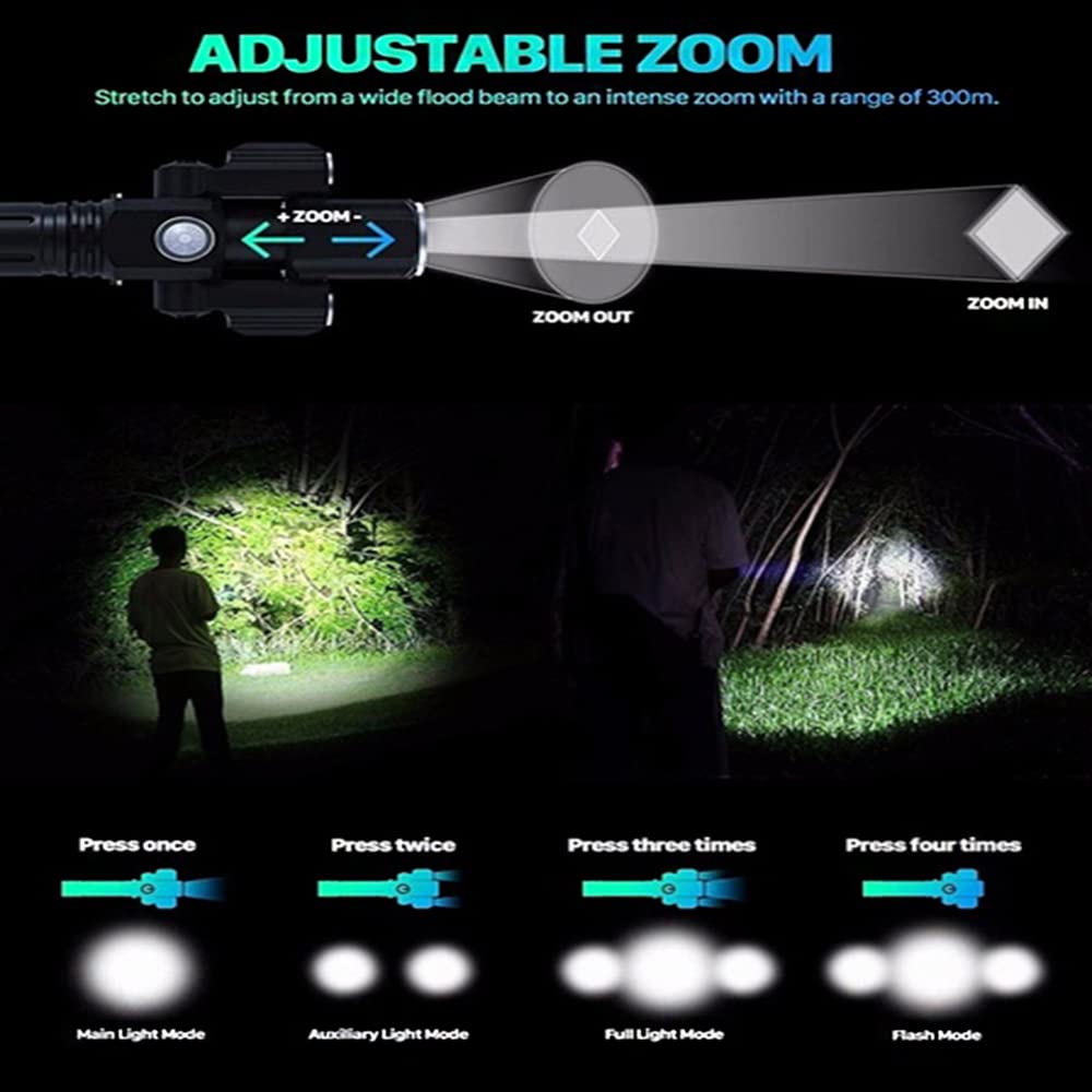 Faro Anteriore per Bicicletta, 3 LED, 600 Lumen, 4 modalità, Batteria 18650, Torcia per Ciclismo, IPX5 con Staffa e Angolo Regolabile.