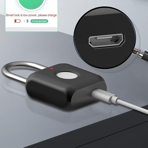 Miniatura 8 de Candado de huellas dactilares eLinkSmart Gym Locker Lock para niños con aplicación de teléfono iOS, cerraduras de combinación sin llave de metal