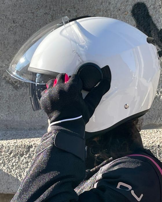 Casco jet moto OJ Sogno White M para scooter en ciudad 4