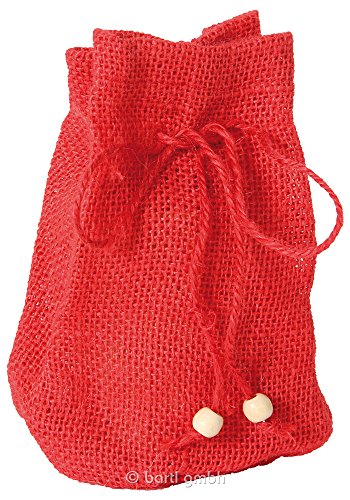 Preisvergleich Produktbild Jutesäckchen mit Boden, groß rot