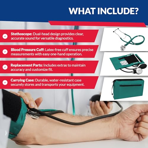 Image of Dixie EMS Blood Pressure and Sprague Stethoscope Kit - Teal