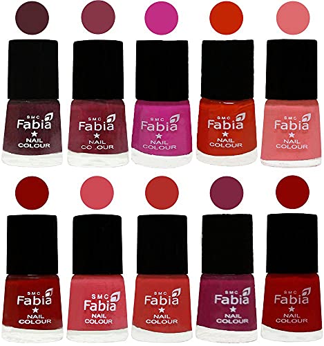 Image of ALL IN ONE (PACK OF 10), Long Lasting Glossy Nail Polish, 6 ml Each, All Vibrant Colours,02261