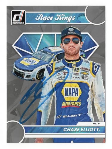 AUTOGRAPHED Chase Elliott 2023 Donruss Racing RACE KINGS (Gray Parallel) Insert Signed NASCAR Collectible Trading Card with COA