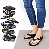 Aerosoft Gliteratti Orthotic Soft Open-Toe Comfortable Flip-Flop Sandals (US 07, Black)