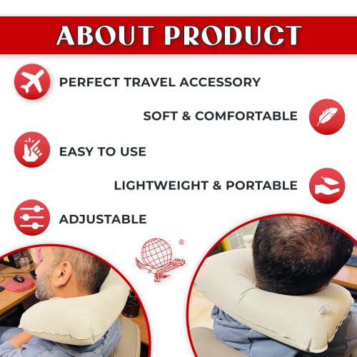 Almohada inflable ajustable para cuello y viaje miniatura 5