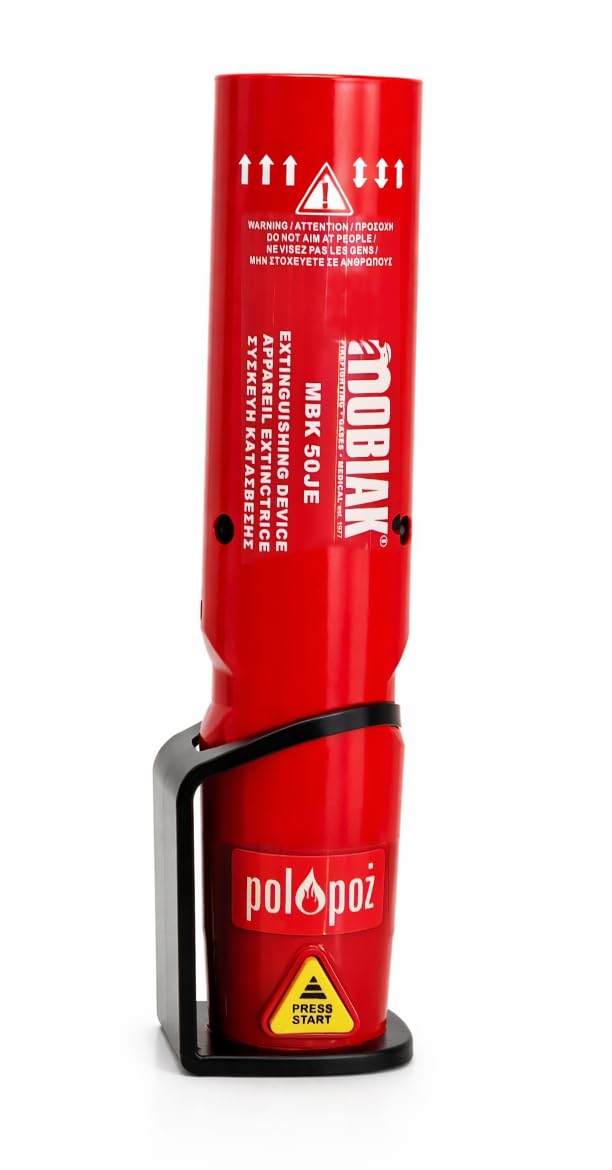 Mini Extintor Aerosol + Soporte de Pared | Spray Extintor Pequeño 8B C E 5F para Hogar y Coche, para Electrónica y Cocina | Ecológico