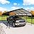 Metal Carport 12x20 FT Car Port, Heavy Duty Carports with Enhanced Base, Multi-Use Garage Shed for Car and Truck, Carport Kit with Galvanized Steel Roof Building and Frame (Dark Gray, 12 * 20 FT)