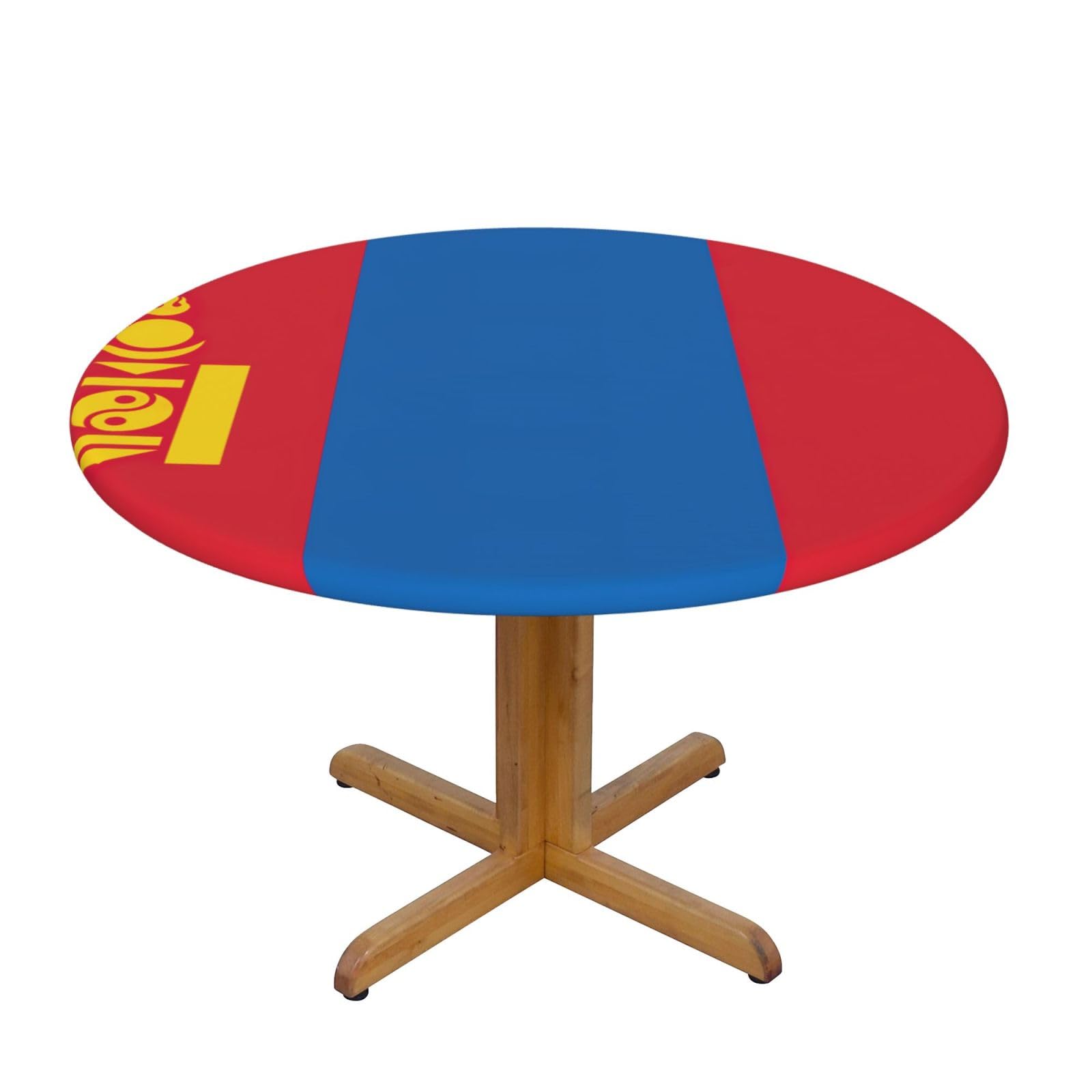 Mongolian Flag Print Oxford Wipeable Tablecloth Oil-Resistant Outdoor Table Cover Reusable Birthday Table Protector