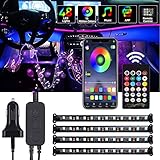 【Weit verbreitet】New beliebte led Auto beleuchtung Streifen Licht kann für Fahrzeug-Interieur-Umgebung verwendet werden, kann als Innenboden des Autos oder als dekoratives Licht für Armaturenbrett verwendet werden, kann auch für Haus verwendet werden. Sie können diese 48 LED-Perlen bunte Remote-Beleuchtung Einstellung verwenden, um Ihr Auto nach Ihrem Muster und Umgebung zu färben.