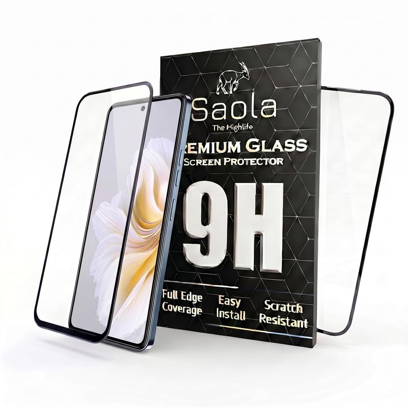 Image of Saola HD Clear Tempered Glass for Tecno Camon 20 Pro 5G | High Strength 9H Protection, Smooth Touch, Full Coverage Screen Guard, 2-Step Installation Kit | Quick & Easy Application (Pack of 2)