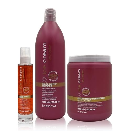 inebrya helado pro-color Kit de oro y diamantes perfecto Serum Champú de máscara de 338oz 338oz y 338oz última intervensión estrellado Lip Plumping