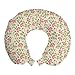ABAKUHAUS coccinelle Cuscino da Viaggio, Modelli di fiore nuziale, Accessorio in Schiuma di Memoria per Viaggio, 30 cm x 30 cm, Pallido Verde Rosa