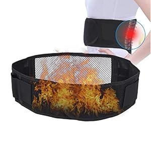 FILFEEL Waist Trimmer, Black Tourmaline Self-Heating Magnetic Waist Support Belt Lumbar Support