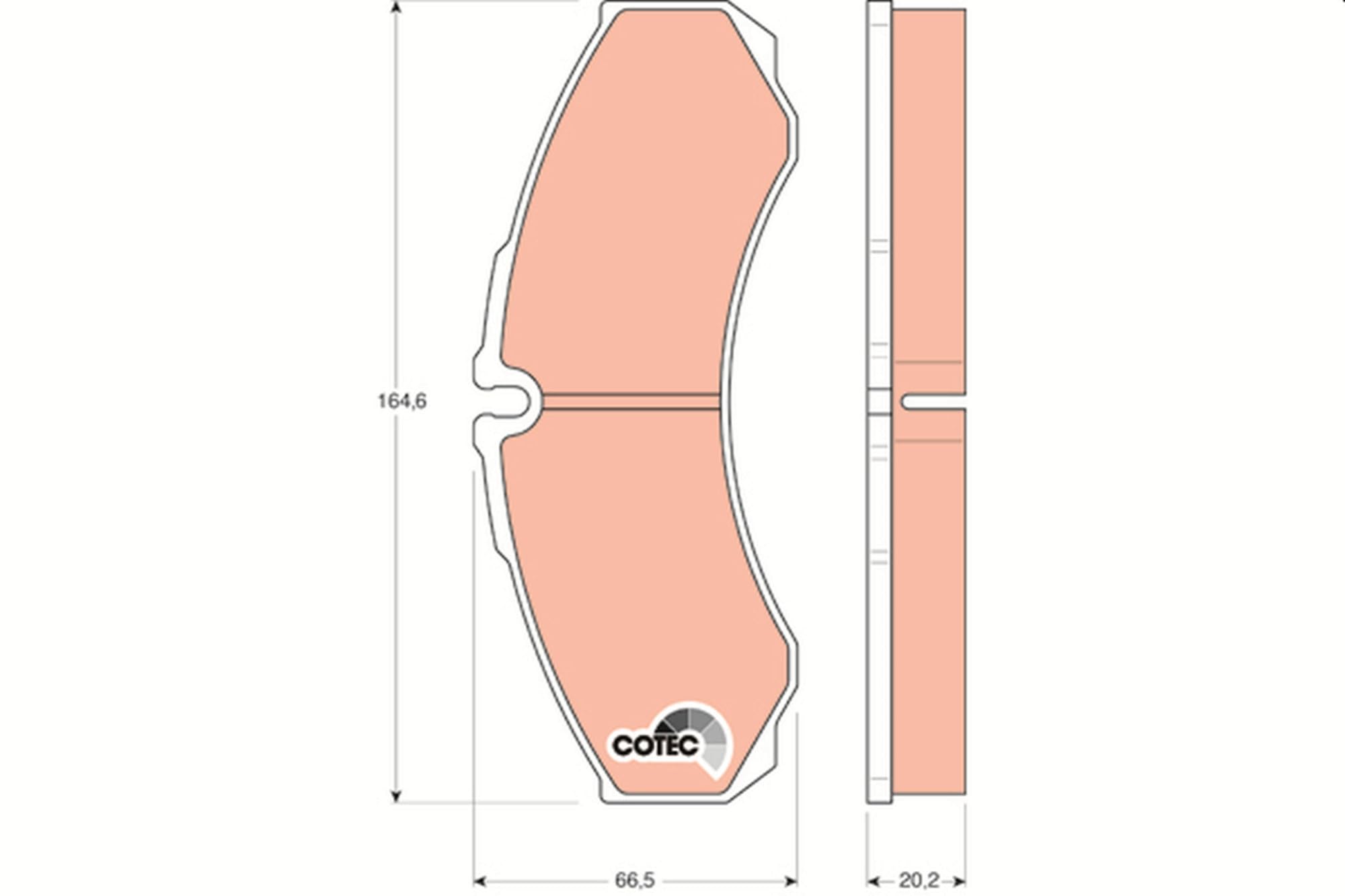 Image secondaire de TRW GDB1345 Kit De Plaquettes De Frein Frein à Disque COTEC pour Iveco City VI Autobus/Autocar 2014 - Essieu Arrière et autres v