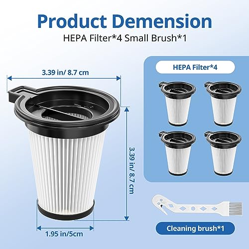 Image of Replacement Filters for Wyze Cordless Vacuum Cleaner,Removable and Washable