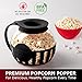 Premium Microwave Popcorn Popper, 3 Quart Capacity Popcorn Maker, Borosilicate Glass, 3-in-1 Silicone Lid, Healthy Snack - No Oil or Butter Required, Dishwasher Safe, Black