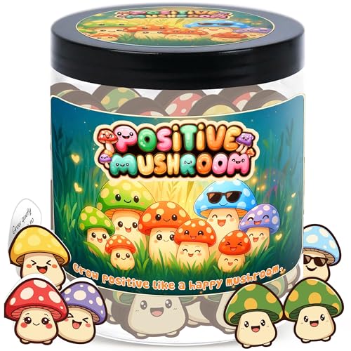 Positive Mushroom Jar with 60 Affirmation Cards, Emotional Support Mushroom, Christmas...