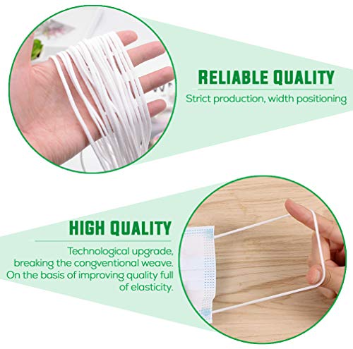 Purazam 10 Yard White Elastic Cord For Masks, 1/8 Inch Elastic For Sewing Masks And Diy Craft Projects, 3Mm Elastic Cord/String/Band/Rope Made From Nylon/Spandex Fabric #TOP5