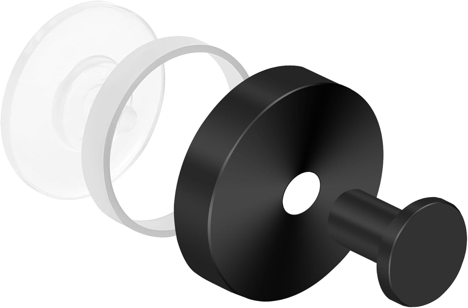 Black Suction Cup Hooks Shower Towel Holder for Bathroom Stainless Steel Wall Hooks for Hanging Kitchen Towel Holder Hanging up to 15 LBS 2-Pack