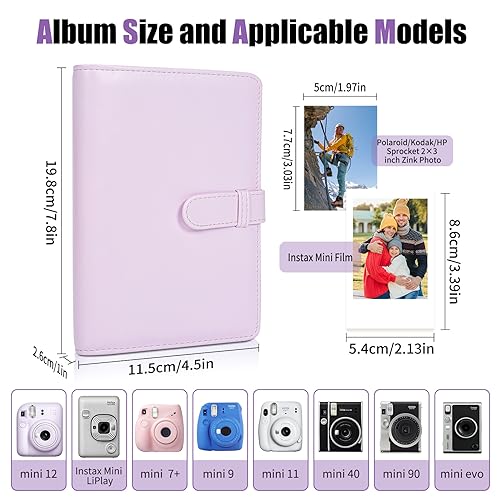 Riosin 108 Pockets Mini Album Compatible with Fujifilm Instax Mini film, Suitable for Instax Mini 12/11/7+/9/Evo/Link 2 - Image 2