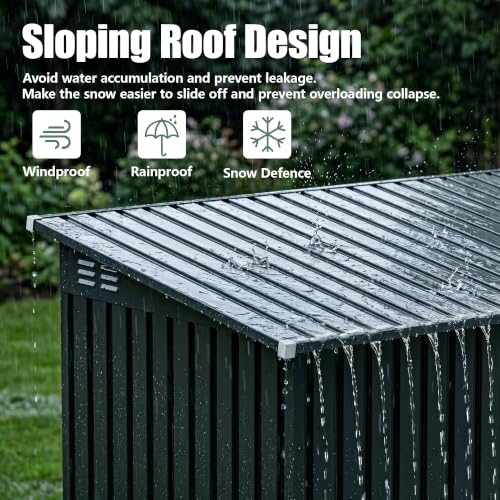 Image of AirWire 6x4 FT Outdoor Storage Shed with Reinforced Gazebo, Small Lean to Metal Shed with Lockable Door and Vents, 2-in-1 Garden Tool Shed with Open Galvanized Steel Pergola