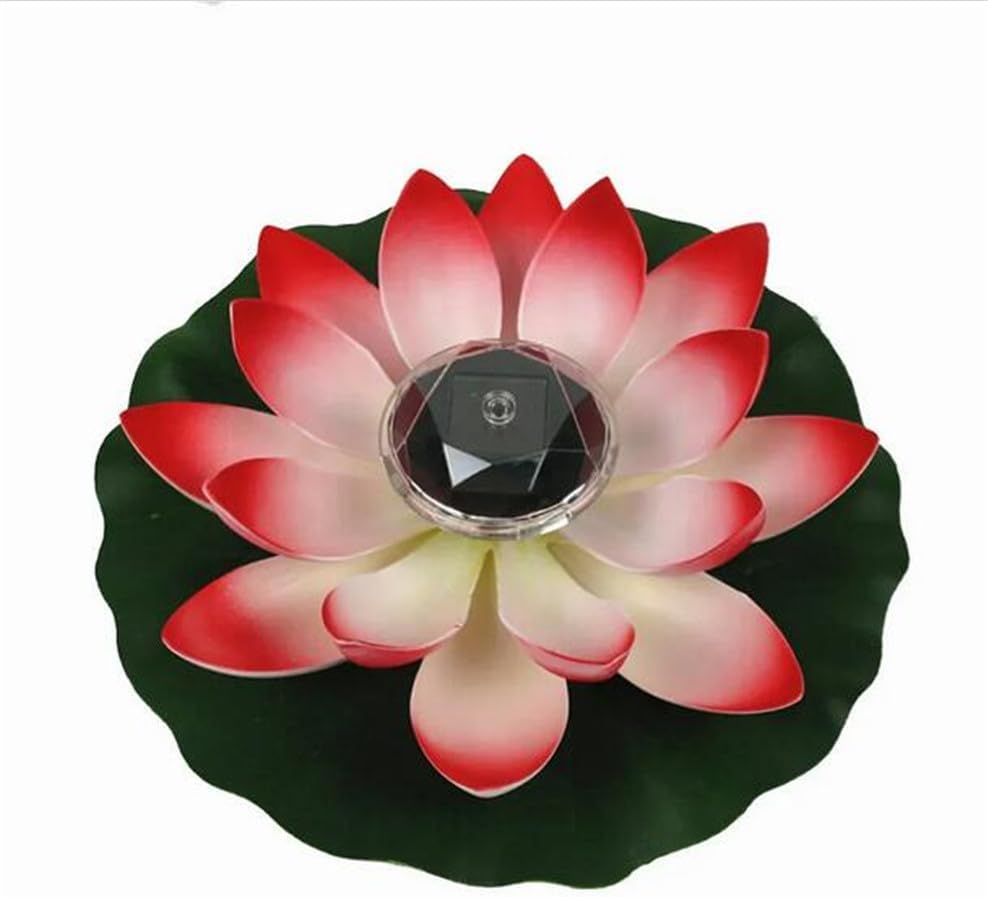 4-pack Solar Power Light Outdoor Flower Floating Fountain Pond Light Waterproof Garden Light Landscape Lighting Lamp Pool Solar Lamp Decoration Light for Yard Garden Pathway (White)