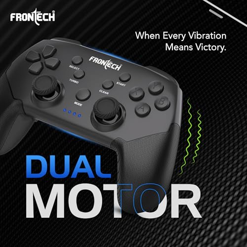 Image of FRONTECH Vortex Pro Wireless Gaming Pad, Dual Motor Vibration, 2.4G USB, 400mAh Battery, for PC /Windows /PS3 /Android TV (GP-0003)