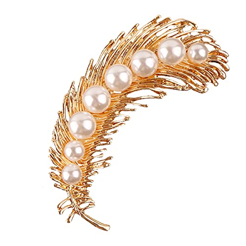 Image of Pearl Diamond Brooch Pins for Dress Sweater Scarf, Wedding Party Decoration Birthday Christmas Gift