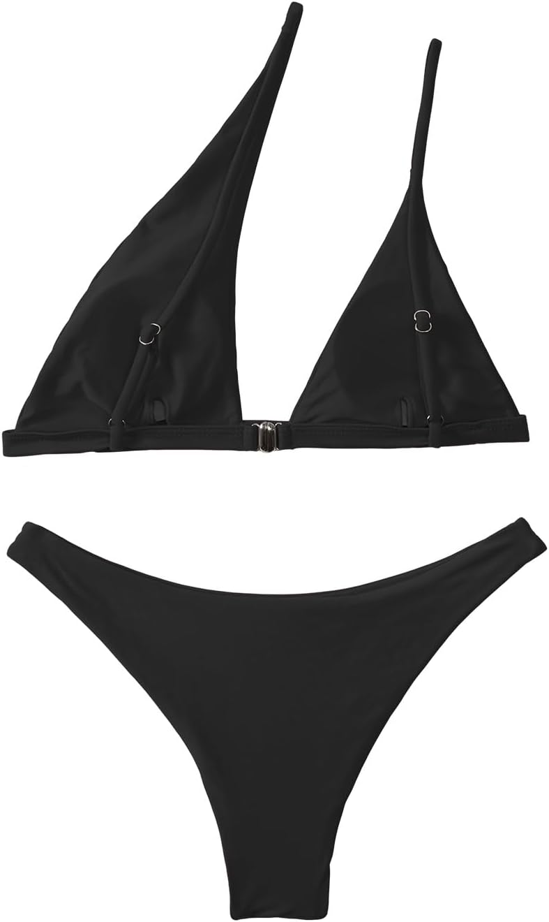 Lilosy 3 Piece Long Sleeve Shirt One Shoulder Bikini Cover Up Top Bottom Set - Image 5