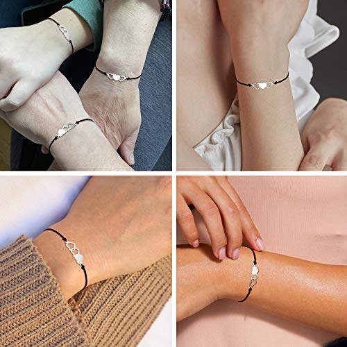 UNGENT THEM 2/3/4/5 Pcs Matching Heart Bracelets Friendship Sisters Gifts for Best Friends Cousins Bestie Women2