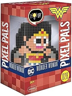 PDP Pixel Pals DC Comics Wonder Woman Collectible Lighted Figure, Red/White/Yellow/Blue, 8.8 x 11.2 x 15.9 cm