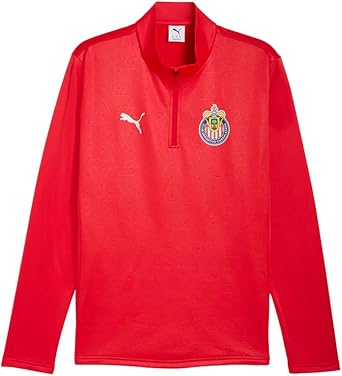 PUMA Mens Chivas Warm Long Sleeve Quarter Zip Athletic Outerwear Casual - Red