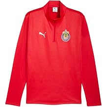 PUMA Mens Chivas Warm Long Sleeve Quarter Zip Athletic Outerwear Casual - Red