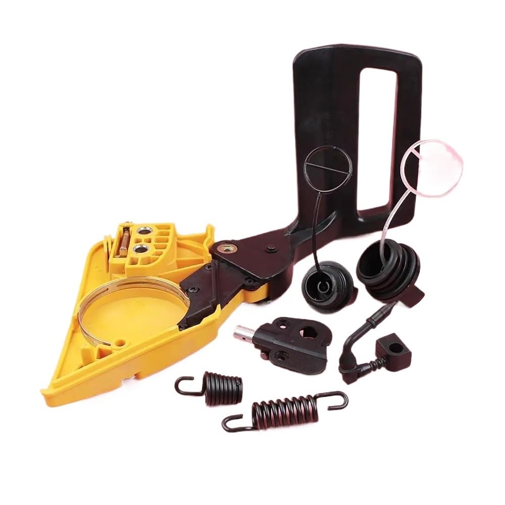 Adecuado for motosierra Partn-r 350 351, protector de freno de mano, kit de bomba de aceite, accesorios que incluyen tapa de aceite y resorte amortiguador.
