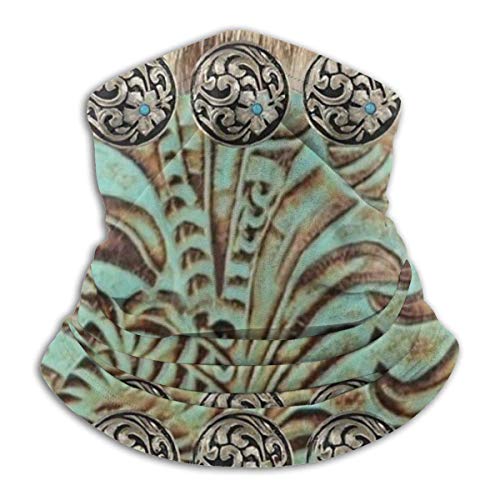 Preisvergleich Produktbild Nahtlose Gesichtsabdeckung, Bandanas, Halswärmer, Schal, Gamasche, winddicht, für Herren und Damen, rustikales Braun, Blaugrün, Western-Land