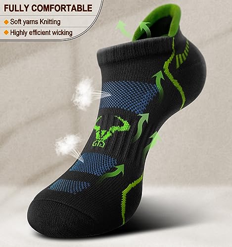 Image of BULLIANT Men Running Ankle Socks 6Pack-Cushioned Support-Low Cut No Show