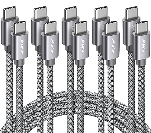 Image of CLEEFUN USB C to USB C Cable 6ft, 5-Pack C to C Cable Fast Charging 60W | Type C Charger for iPhone 17 16 15 Pro Max /Plus, Samsung Galaxy S26 S25 S24 Ultra, iPad /MacBook USBC to USBC Cord