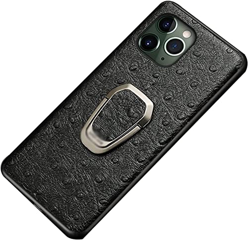 Étui iPhone 14 Pro en cuir véritable noir coque de protection fine chic