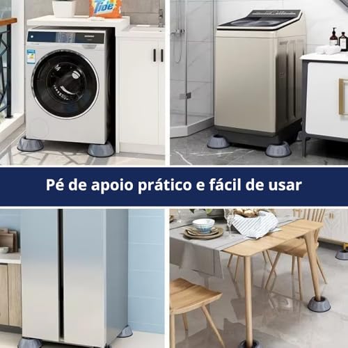 Pé de Apoio Para Eletrodomésticos Máquina de Lavar Geladeira Fogão Lava E Seca Multiuso Anti Vibraçã