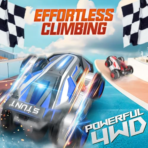 Image of 1:14 Drift Remote Control Car 4WD RC Cars Rotating 360 Degrees Vehicle Toys with Lights Music, Upright Walking Four-Wheeled Rollover Stunt Car Gifts for Boys Girls 6-12 Year(Red)