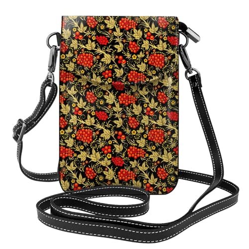 Pochettes pour téléphone portable pour femmes petit sac bandoulière Khokhloma