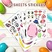 Easter Stickers for Kids, Easter Basket Stuffers Gifts for Kids, 24 Sheets DIY Happy Easter Make A Face Stickers Crafts with Eggs Themed Game Toys Classroom Activities Party Favor Supplies Decorations