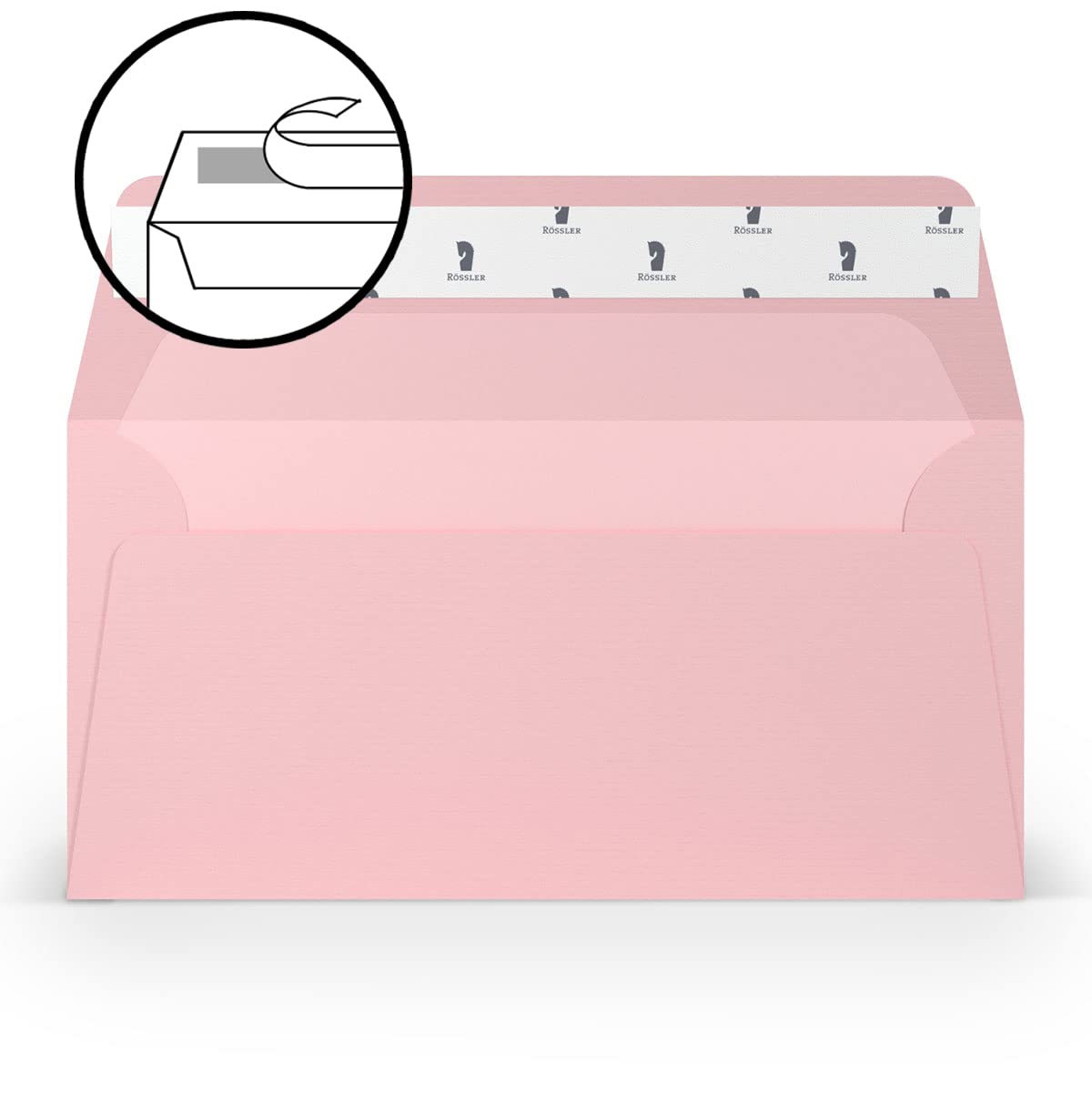 PAPERADO 250 kopert DIN długiej/DL samoprzylepne - flamingi prążkowane - 100 g/m² koperta bez okienka 22 x 11 cm - koperty z klejem, szeroka klapa