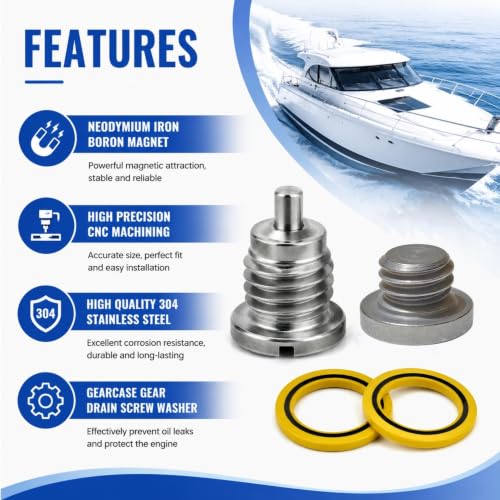 Image of 2 PCS Lower Unit Drain Plug Kit for MerCruiser & Mercury Marine
