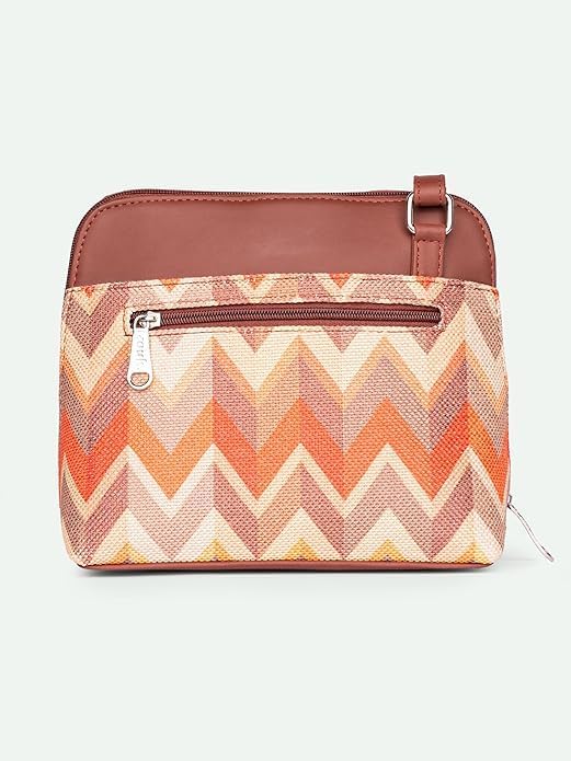 Printed Vegan Leather Sling Bag for Women – Stylish Crossbody Handbag with Adjustable Strap, Lightweight Purse for Travel & Everyday Use