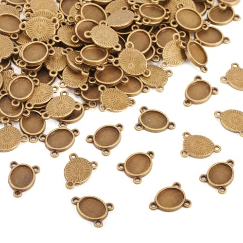 Pendentifs ovales en bronze antique lot de 100 breloques tibétaines pour cabochons et bijoux DIY