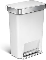 Vista 11 de Simplehuman - Cubo de basura rectangular para cocina de 45 litros / 12 galones, a pedal, con tapa de cierre suave, de plástico, color negro